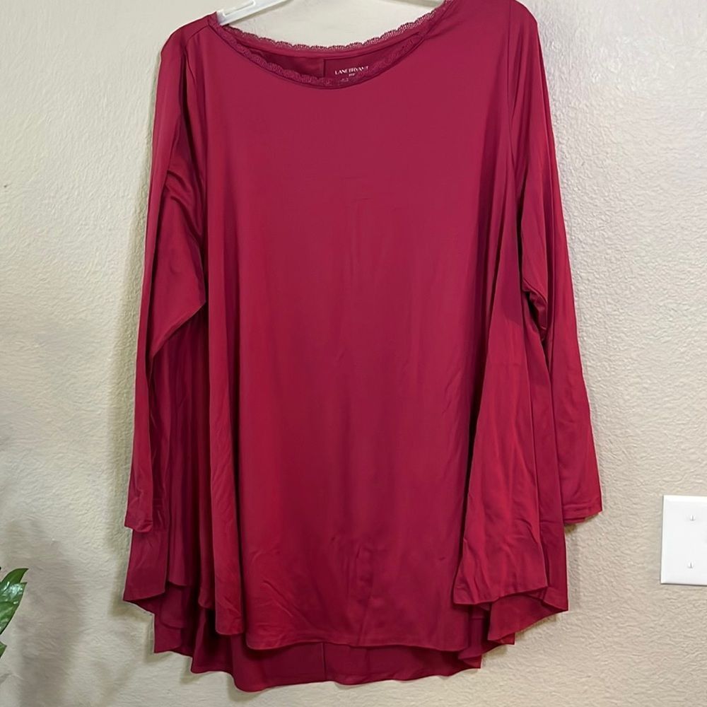Lane Bryant 22/24 boat neck swing long sleeve tee shirt